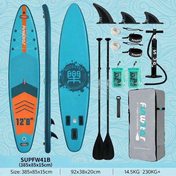 SUP Funwater Blue 12,8 - 385*85*15cm Green 350 фото